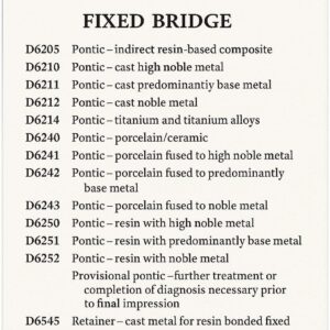 ADA Dental Code Section for a Fixed Bridge