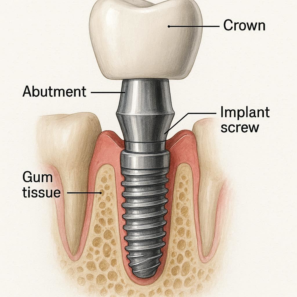 Dental Implants All Parts Diagram
