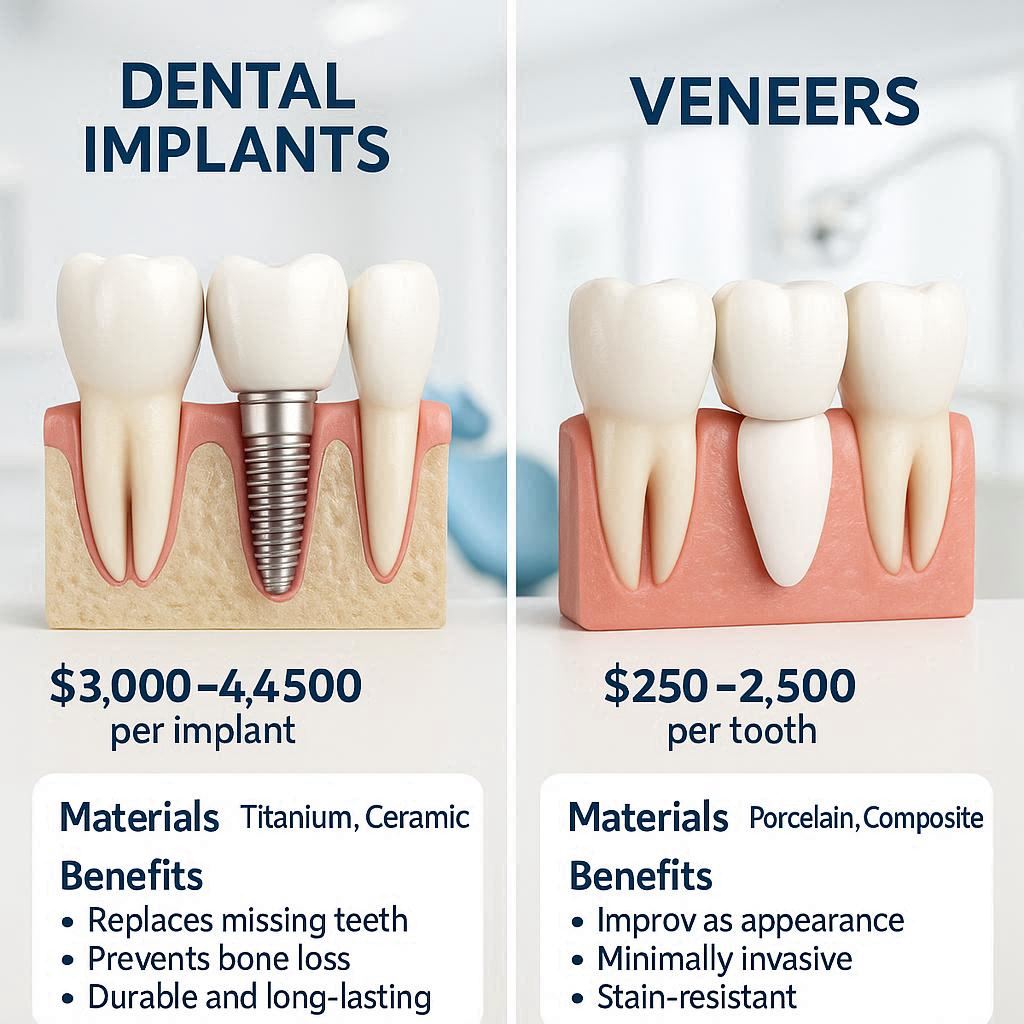 Dental Implants Vs Veneers Cost