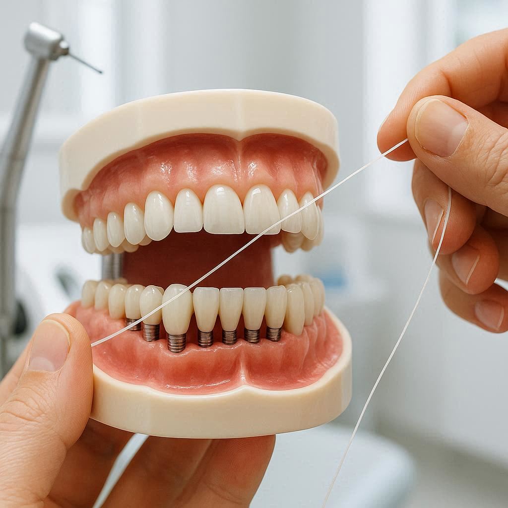 How to Floss Full Dental Implants