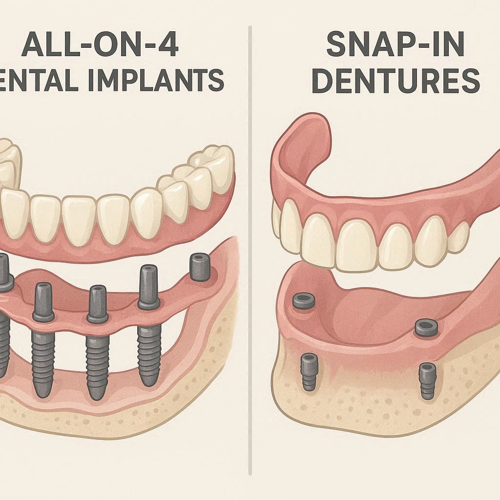 All On 4 Dental Implants Vs Snap In Dentures
