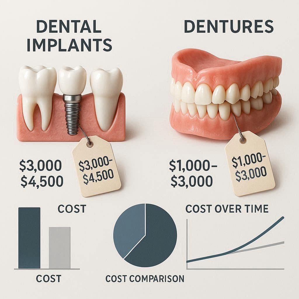 Cost of Dental Implants vs Dentures