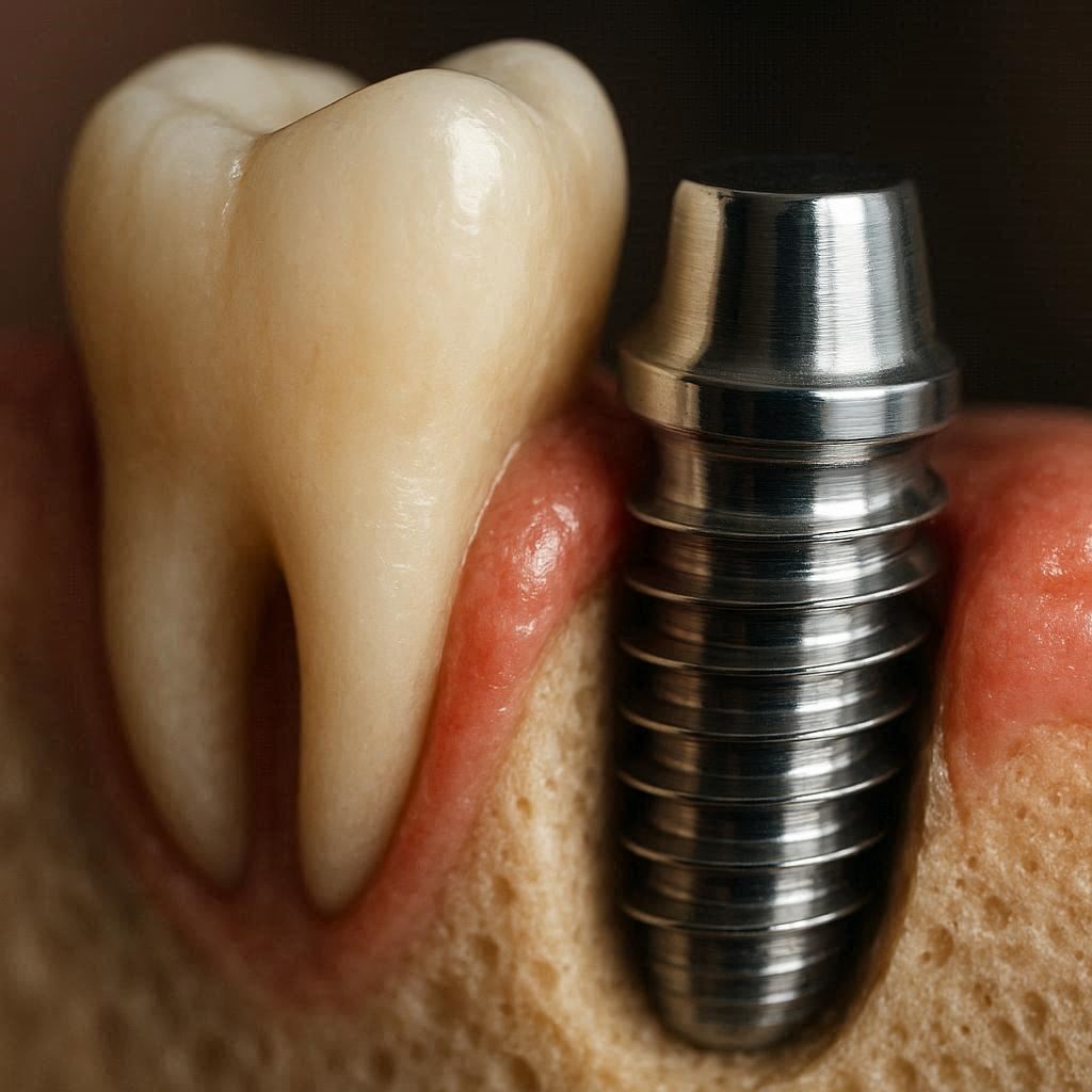 Tooth with Screw Implant
