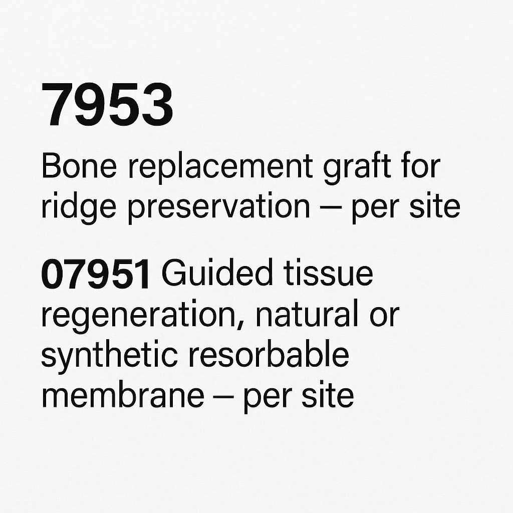 ADA Code Used for Bone Graft and Membrane