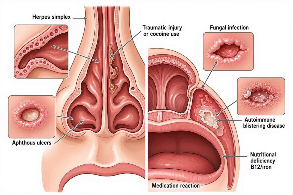 What Would Cause Nose And Mouth Ulcers