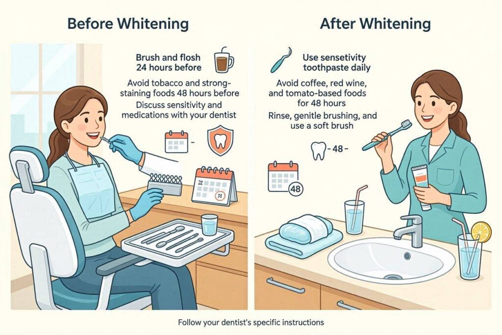 What to Do Before and After Teeth Whitening