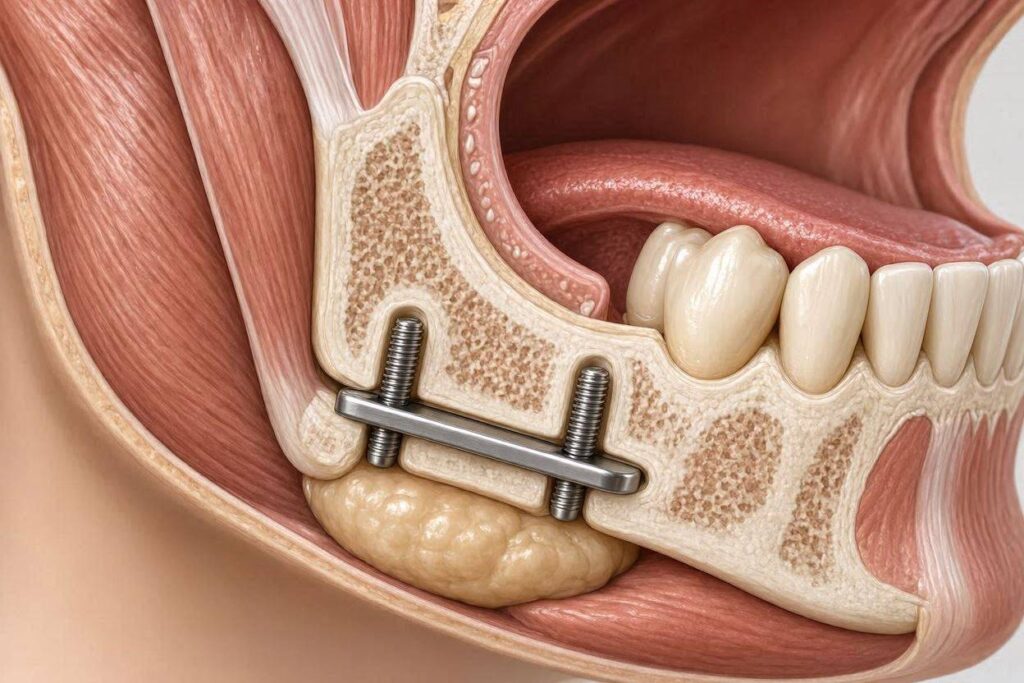 Which Dental Implant Is Located Beneath The Mandible?