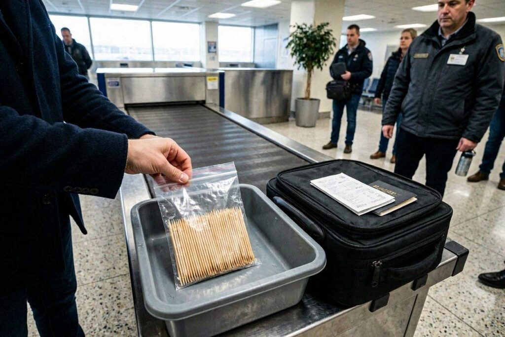 can you bring toothpicks on a plane