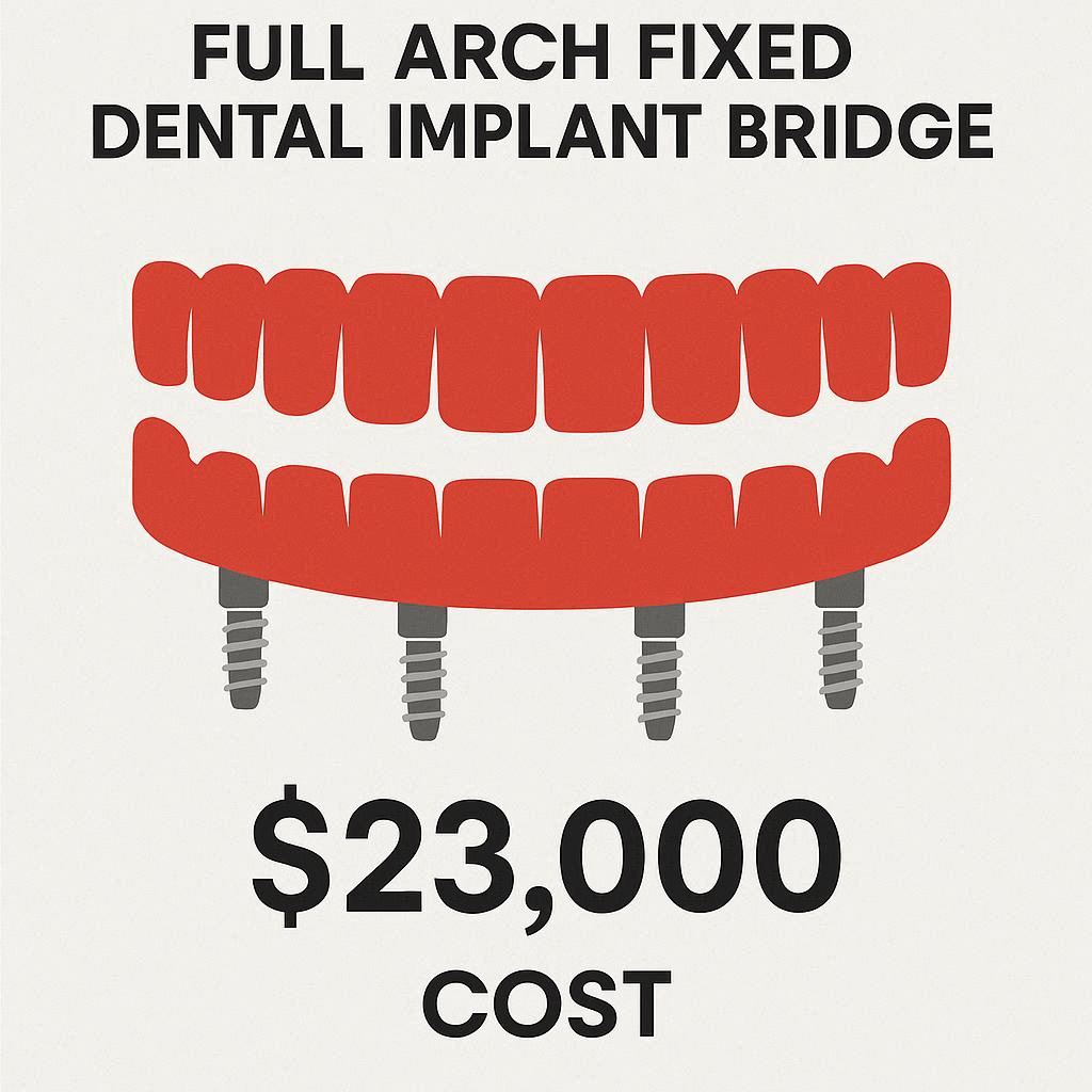 full arch fixed dental implant bridge cost