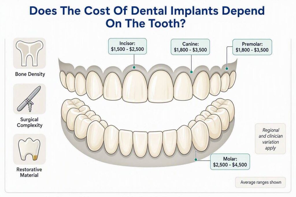 Does The Cost Of Dental Implants Depend On The Tooth?