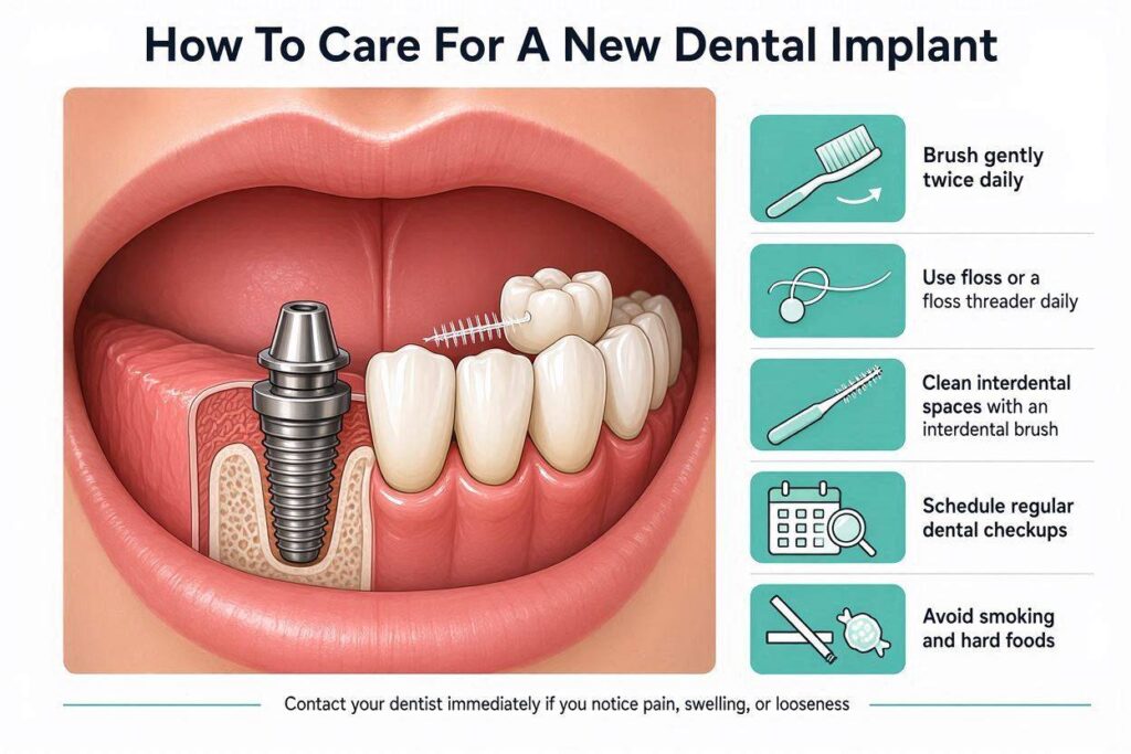 How To Care For A New Dental Implant?