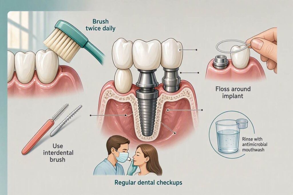 How To Keep A Dental Implant Cleaned?