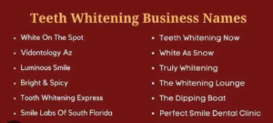 Teeth Whitening Business Names