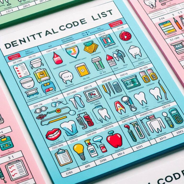 dental code list with descriptions