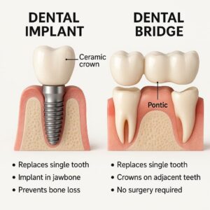 Dental Implants vs Bridge