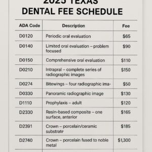 2025 Texas Dental Fee Schedule