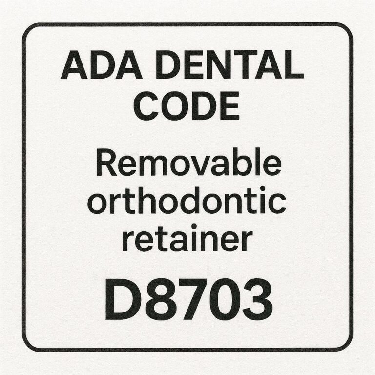 ADA dental Code for Removable Orthodontic Retainer