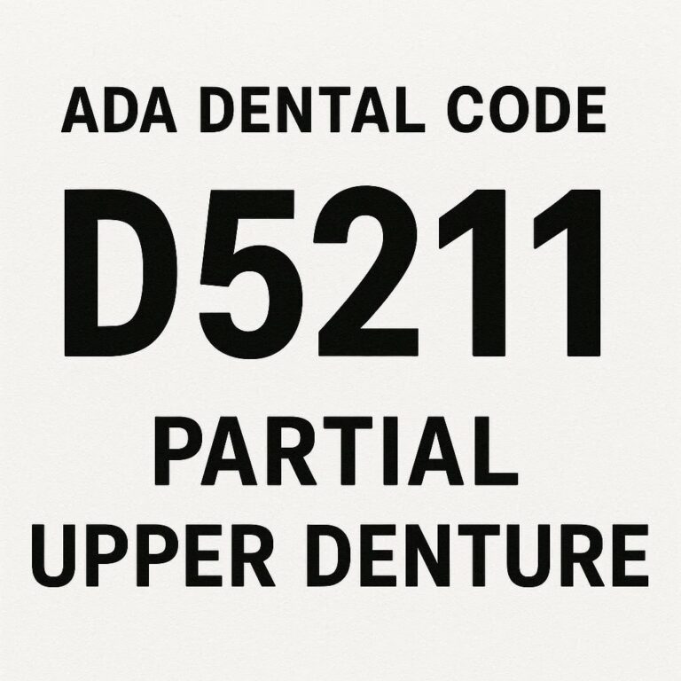 ADA Dental Code for a Partial Upper Denture
