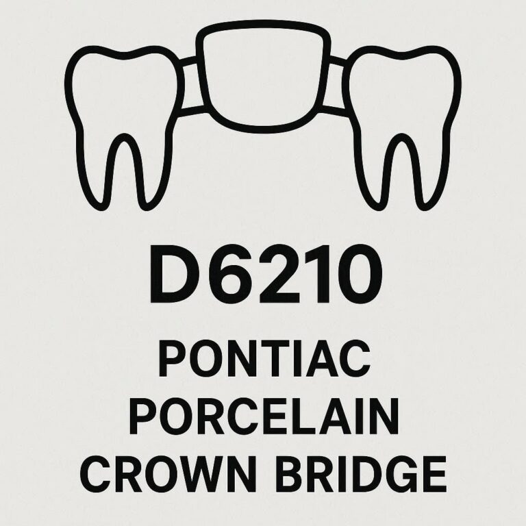 ada code for pontic porcelain crown bridge