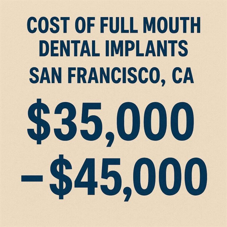 Cost Of Full Mouth Dental Implants San Francisco CA