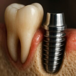 Tooth with Screw Implant