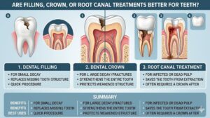 are filling crown or root better for teeth