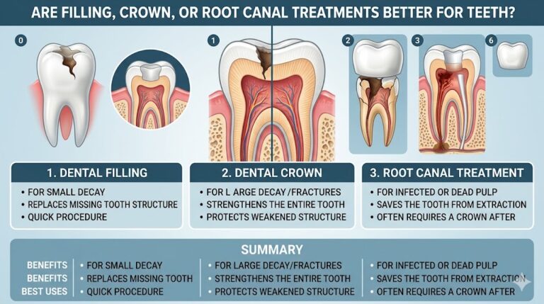 are filling crown or root better for teeth