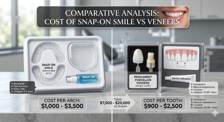 cost of snap on smile vs veneers